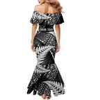New Zealand Rugby Pacific Personalised Family Matching Mermaid Dress and Hawaiian Shirt All Black Maori Pasifika Fern Pattern