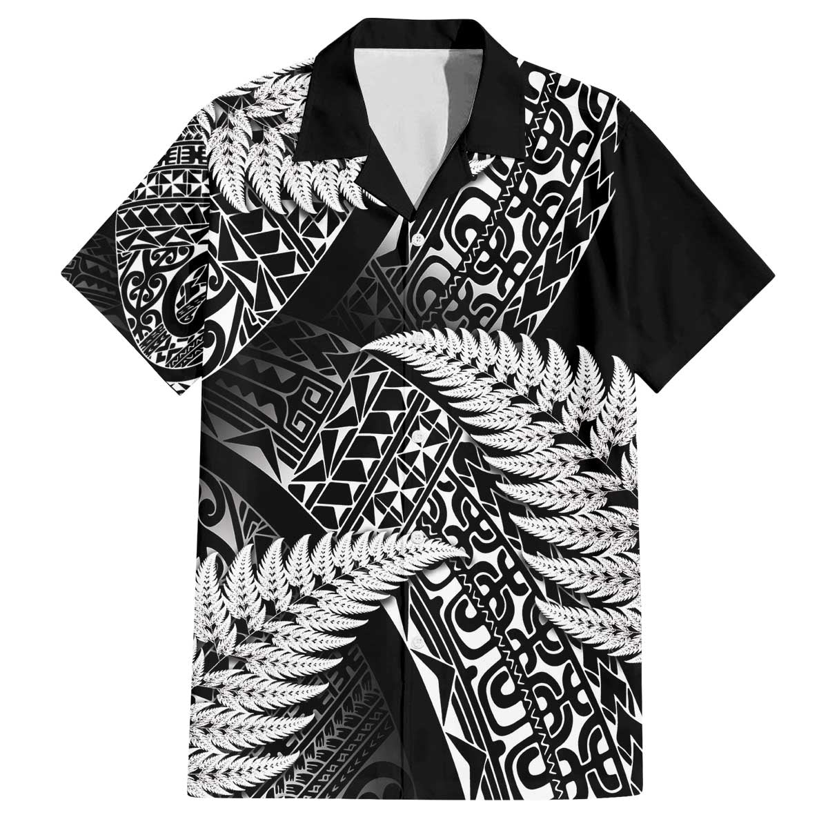 New Zealand Rugby Pacific Personalised Family Matching Off The Shoulder Long Sleeve Dress and Hawaiian Shirt All Black Maori Pasifika Fern Pattern