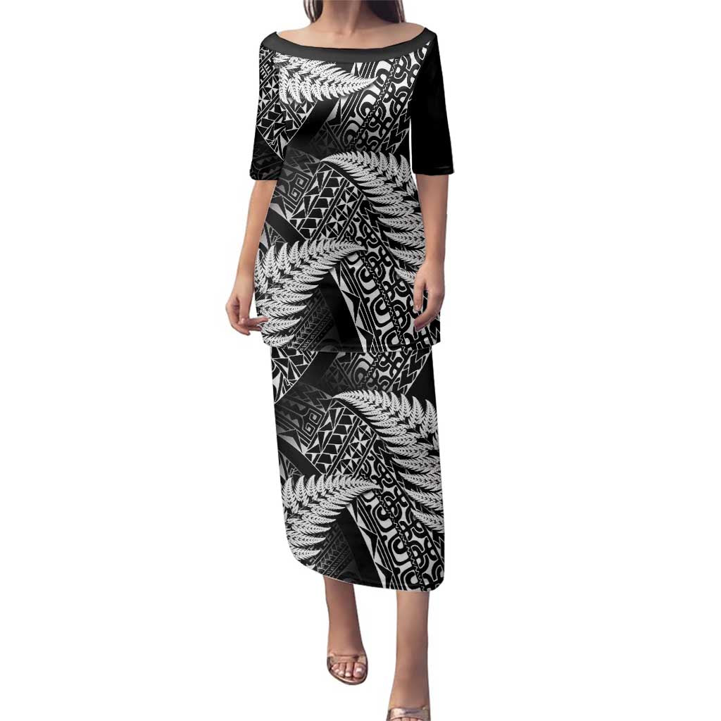 New Zealand Rugby Pacific Personalised Family Matching Puletasi and Hawaiian Shirt All Black Maori Pasifika Fern Pattern