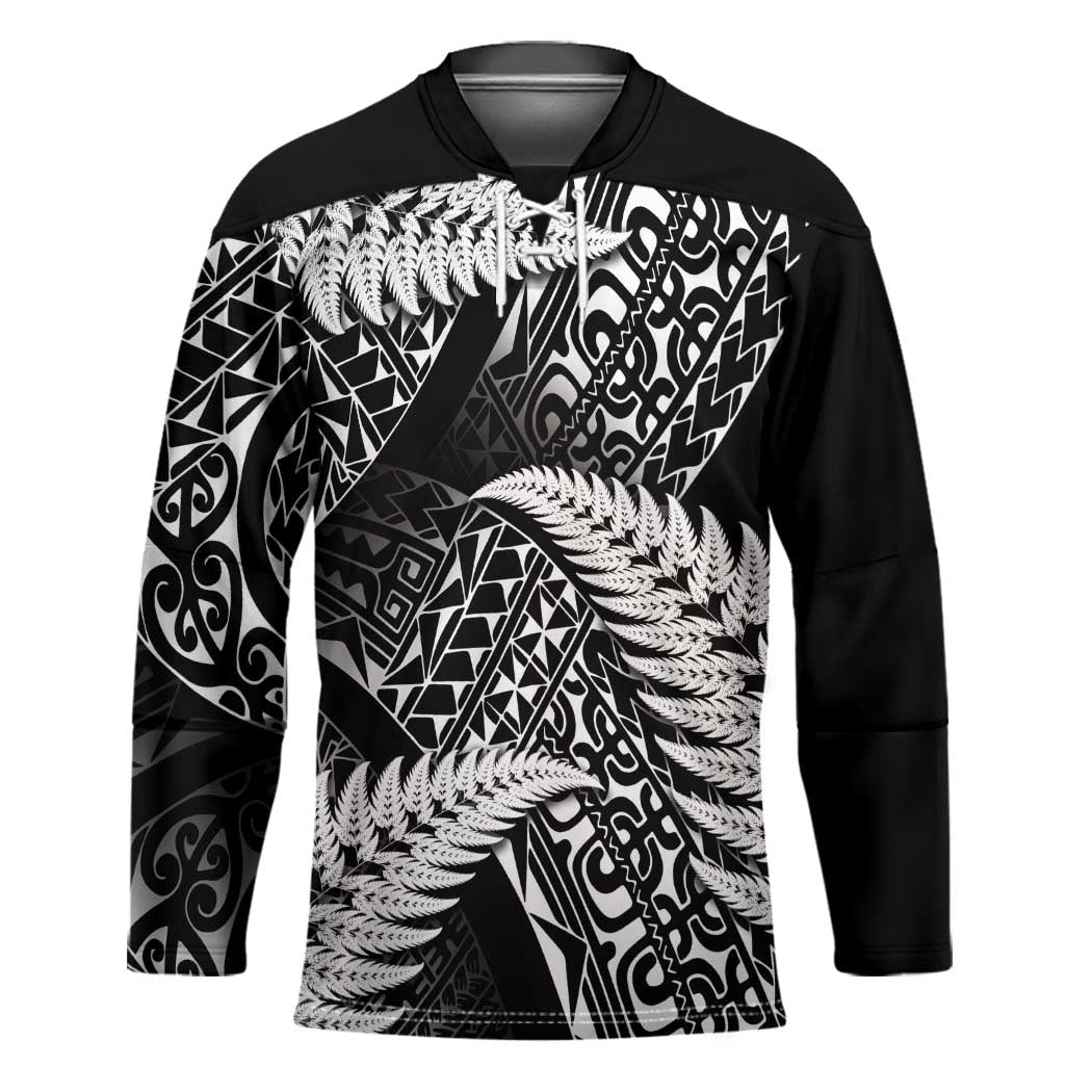 New Zealand Rugby Pacific Personalised Hockey Jersey All Black Maori Pasifika Fern Pattern - Aussie Hoodie