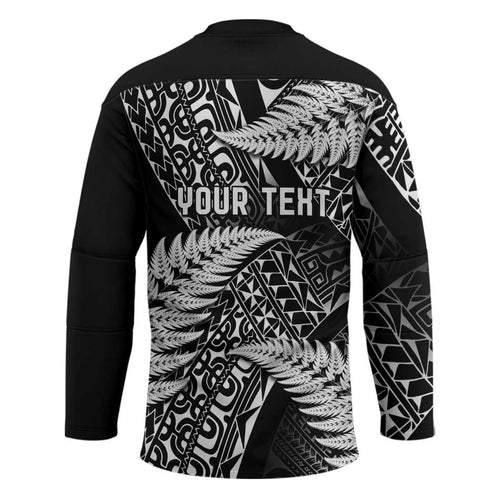 New Zealand Rugby Pacific Personalised Hockey Jersey All Black Maori Pasifika Fern Pattern - Aussie Hoodie