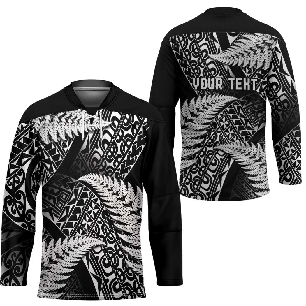 New Zealand Rugby Pacific Personalised Hockey Jersey All Black Maori Pasifika Fern Pattern - Aussie Hoodie