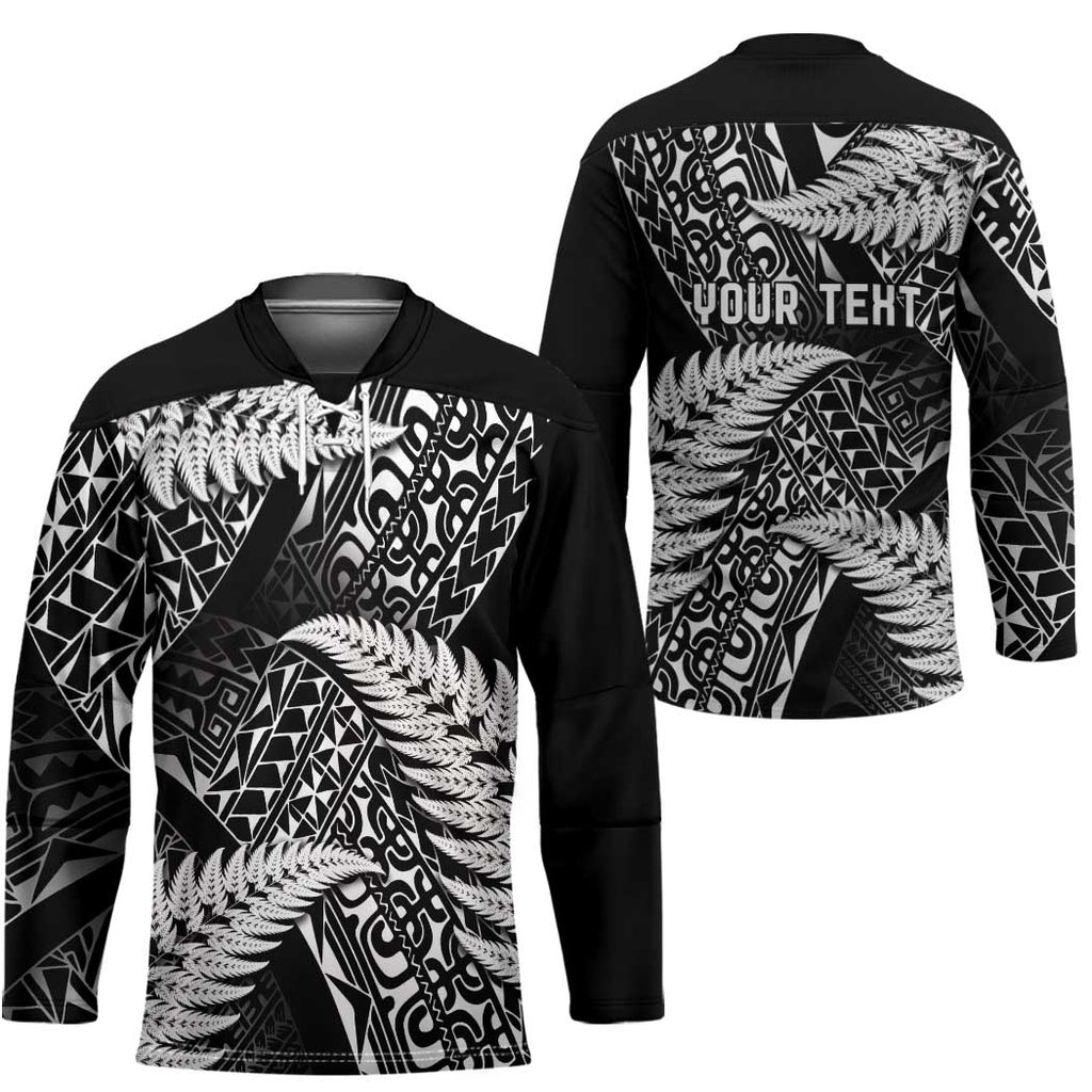New Zealand Rugby Pacific Personalised Hockey Jersey All Black Maori Pasifika Fern Pattern - Aussie Hoodie