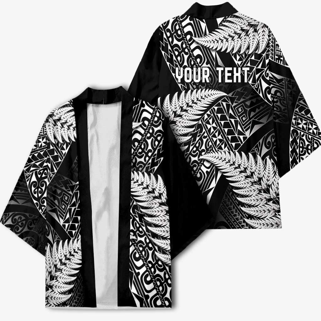 New Zealand Rugby Pacific Personalised Kimono All Black Maori Pasifika Fern Pattern - Aussie Hoodie
