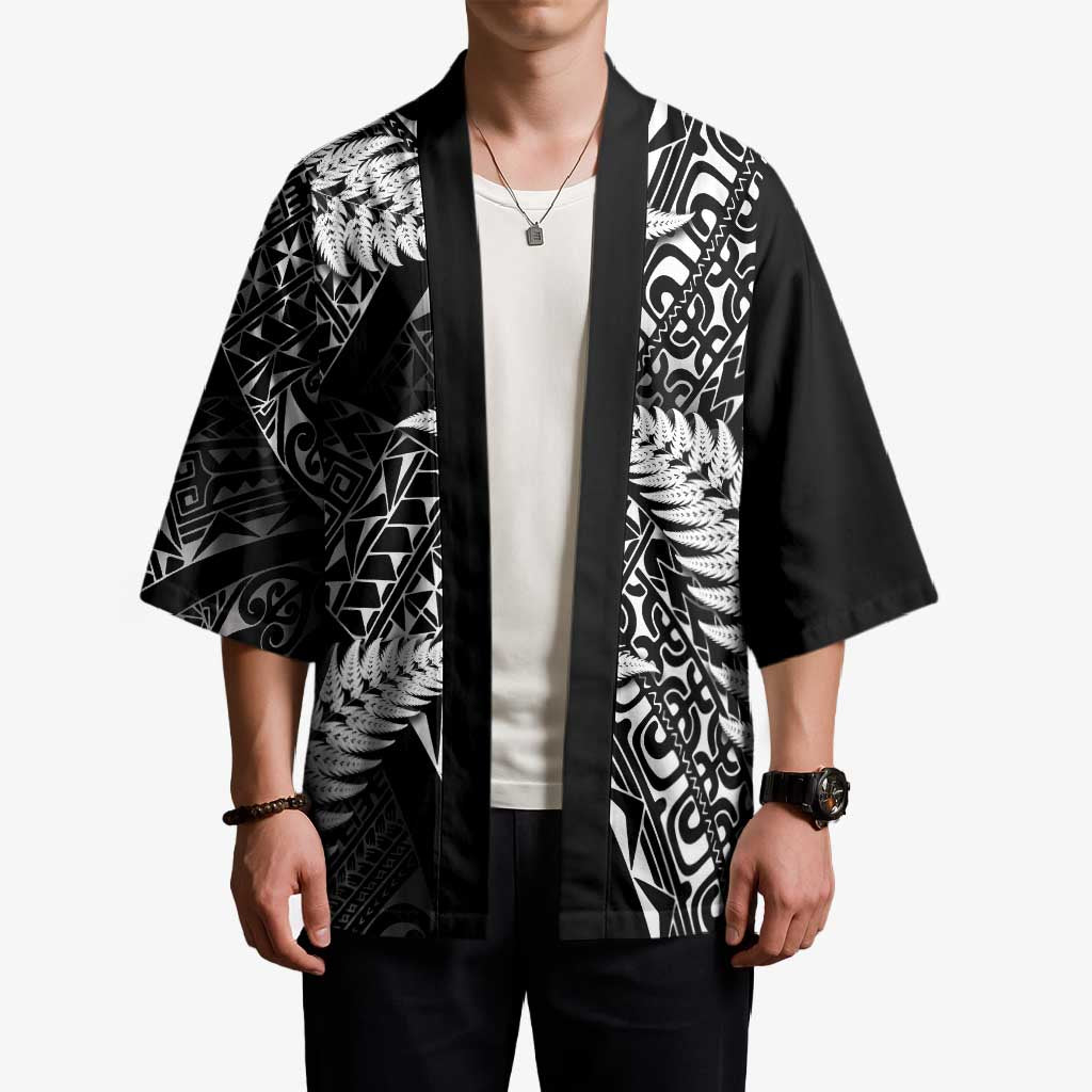 New Zealand Rugby Pacific Personalised Kimono All Black Maori Pasifika Fern Pattern - Aussie Hoodie