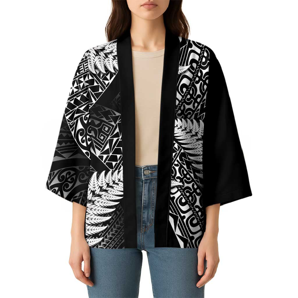 New Zealand Rugby Pacific Personalised Kimono All Black Maori Pasifika Fern Pattern - Aussie Hoodie