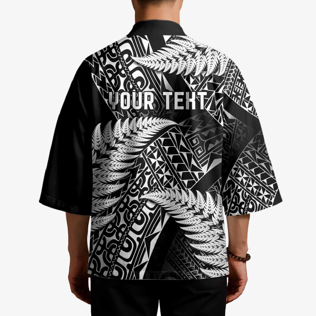 New Zealand Rugby Pacific Personalised Kimono All Black Maori Pasifika Fern Pattern - Aussie Hoodie