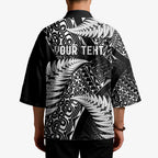 New Zealand Rugby Pacific Personalised Kimono All Black Maori Pasifika Fern Pattern - Aussie Hoodie