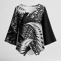 New Zealand Rugby Pacific Personalised Kimono Sleeve Blouse All Black Maori Pasifika Fern Pattern - Aussie Hoodie