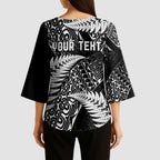New Zealand Rugby Pacific Personalised Kimono Sleeve Blouse All Black Maori Pasifika Fern Pattern - Aussie Hoodie