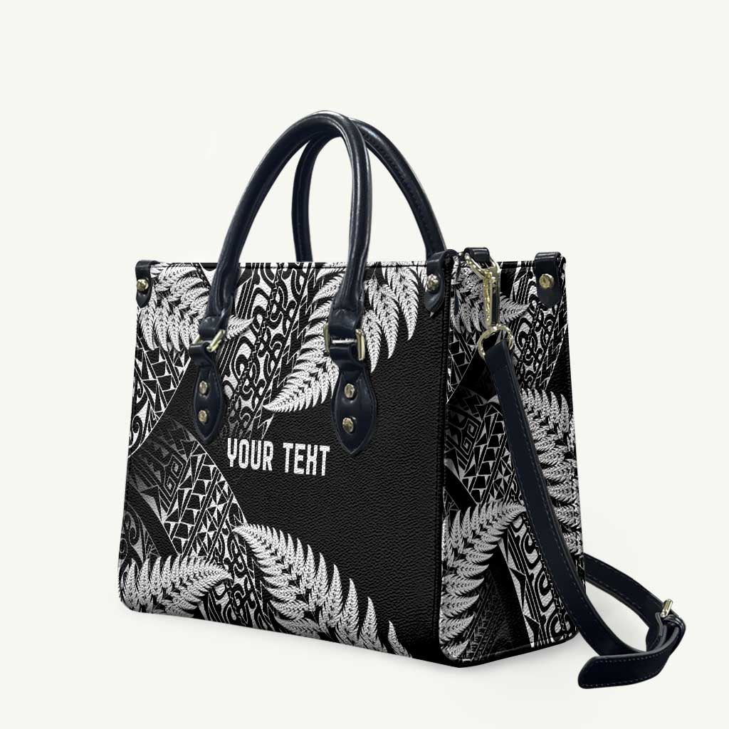 New Zealand Rugby Pacific Personalised Leather Bag All Black Maori Pasifika Fern Pattern - Aussie Hoodie