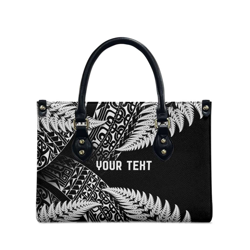 New Zealand Rugby Pacific Personalised Leather Bag All Black Maori Pasifika Fern Pattern - Aussie Hoodie