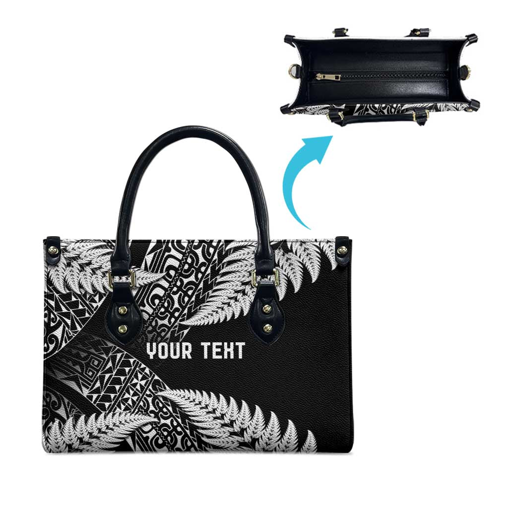 New Zealand Rugby Pacific Personalised Leather Bag All Black Maori Pasifika Fern Pattern - Aussie Hoodie