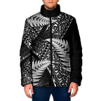 New Zealand Rugby Pacific Personalised Padded Jacket All Black Maori Pasifika Fern Pattern - Aussie Hoodie