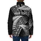 New Zealand Rugby Pacific Personalised Padded Jacket All Black Maori Pasifika Fern Pattern - Aussie Hoodie