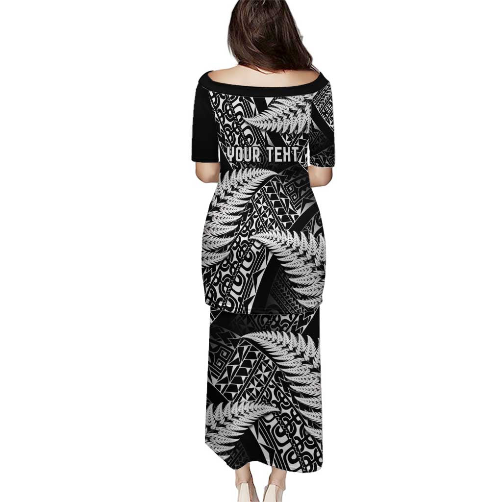 New Zealand Rugby Pacific Personalised Puletasi All Black Maori Pasifika Fern Pattern