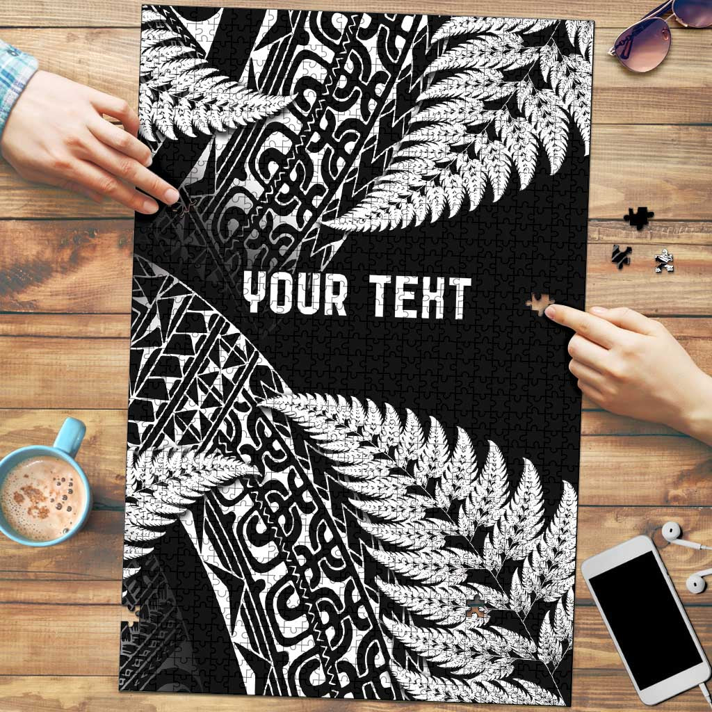New Zealand Rugby Pacific Personalised Puzzle All Black Maori Pasifika Fern Pattern - Aussie Hoodie