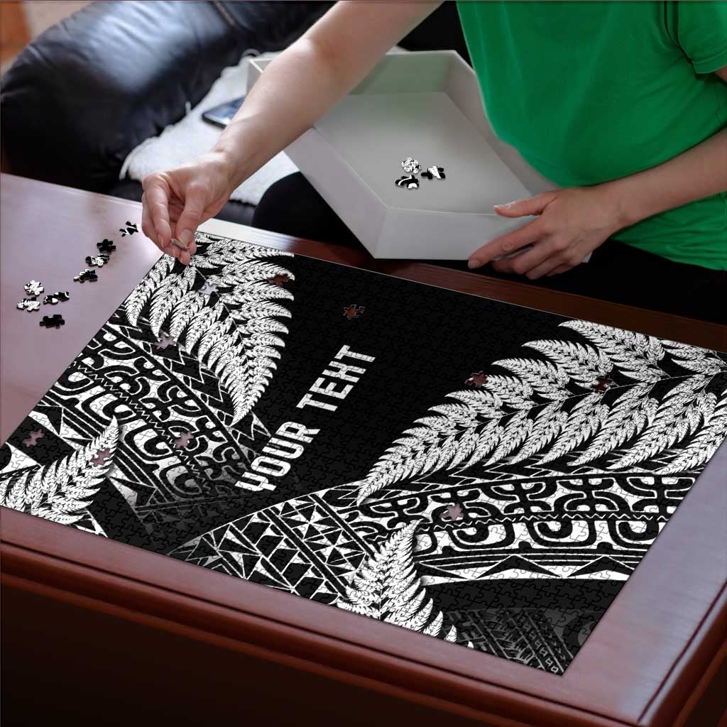 New Zealand Rugby Pacific Personalised Puzzle All Black Maori Pasifika Fern Pattern - Aussie Hoodie