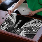 New Zealand Rugby Pacific Personalised Puzzle All Black Maori Pasifika Fern Pattern - Aussie Hoodie