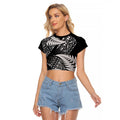 New Zealand Rugby Pacific Personalised Raglan Cropped T Shirt All Black Maori Pasifika Fern Pattern