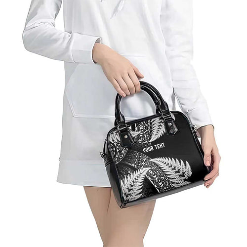 New Zealand Rugby Pacific Personalised Shoulder Handbag All Black Maori Pasifika Fern Pattern