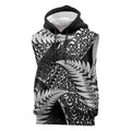 New Zealand Rugby Pacific Personalised Sleeveless Hoodie All Black Maori Pasifika Fern Pattern - Aussie Hoodie