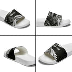 New Zealand Rugby Pacific Personalised Slide Sandals All Black Maori Pasifika Fern Pattern - Aussie Hoodie