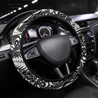 New Zealand Rugby Pacific Steering Wheel Cover All Black Maori Pasifika Fern Pattern