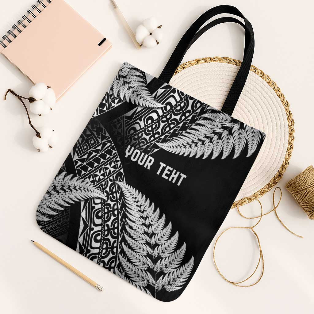 New Zealand Rugby Pacific Personalised Tote Bag All Black Maori Pasifika Fern Pattern - Aussie Hoodie