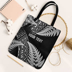 New Zealand Rugby Pacific Personalised Tote Bag All Black Maori Pasifika Fern Pattern - Aussie Hoodie