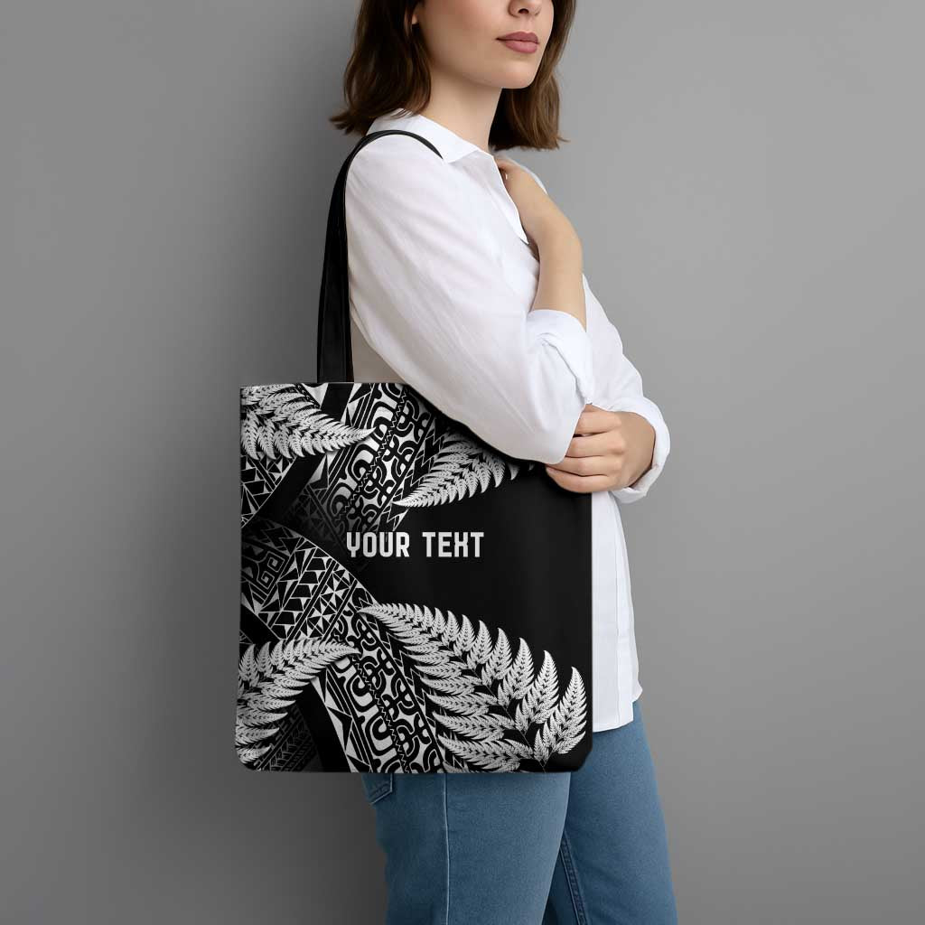 New Zealand Rugby Pacific Personalised Tote Bag All Black Maori Pasifika Fern Pattern - Aussie Hoodie