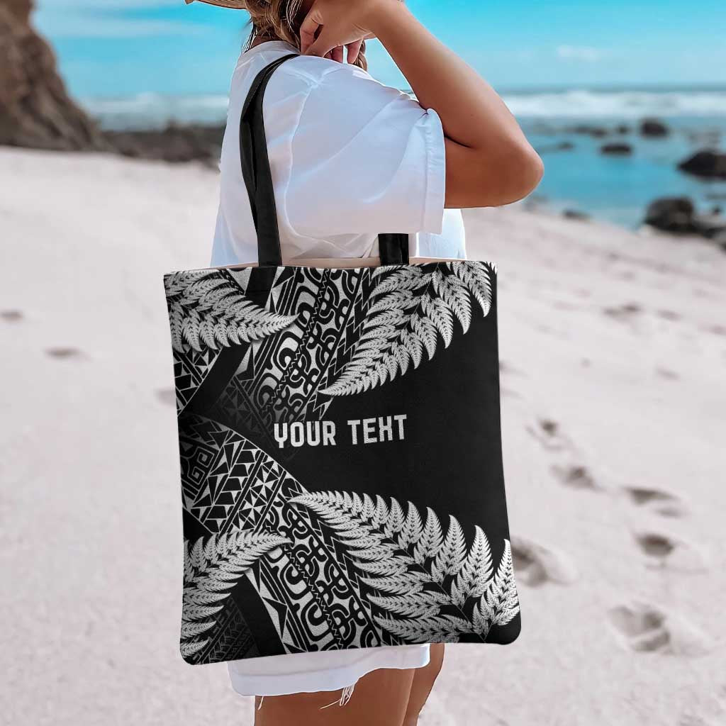 New Zealand Rugby Pacific Personalised Tote Bag All Black Maori Pasifika Fern Pattern - Aussie Hoodie