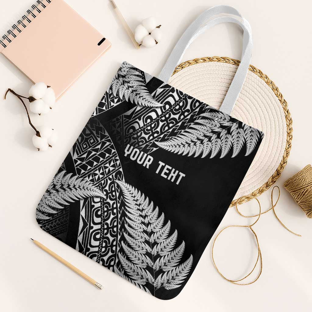 New Zealand Rugby Pacific Personalised Tote Bag All Black Maori Pasifika Fern Pattern - Aussie Hoodie