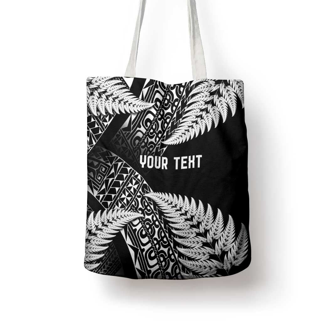 New Zealand Rugby Pacific Personalised Tote Bag All Black Maori Pasifika Fern Pattern - Aussie Hoodie