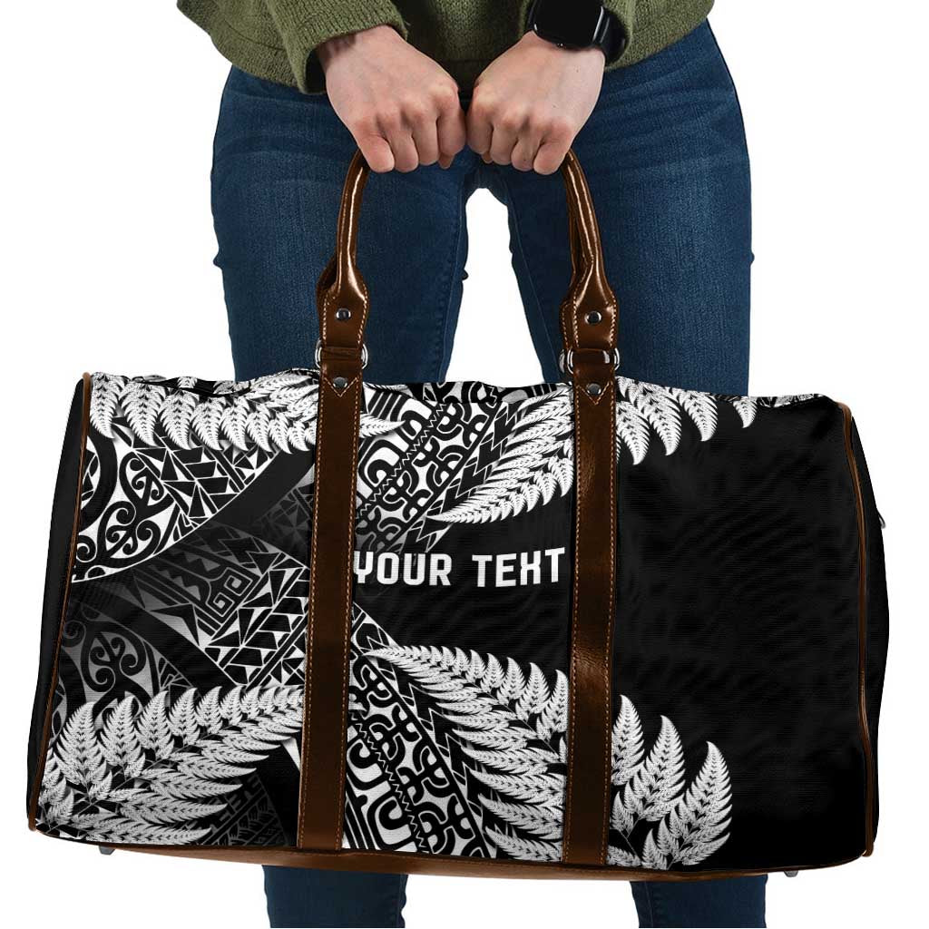 New Zealand Rugby Pacific Personalised Travel Bag All Black Maori Pasifika Fern Pattern - Aussie Hoodie
