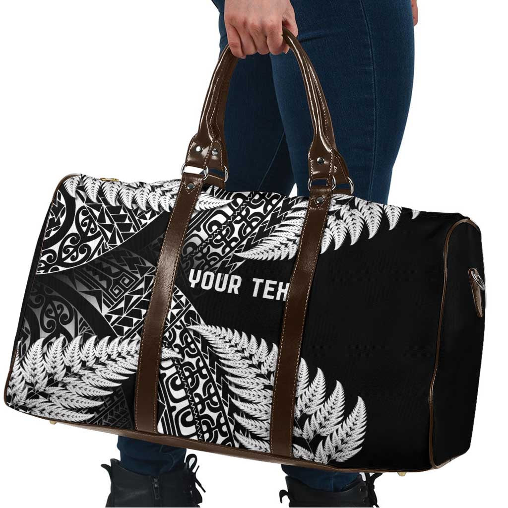 New Zealand Rugby Pacific Personalised Travel Bag All Black Maori Pasifika Fern Pattern - Aussie Hoodie