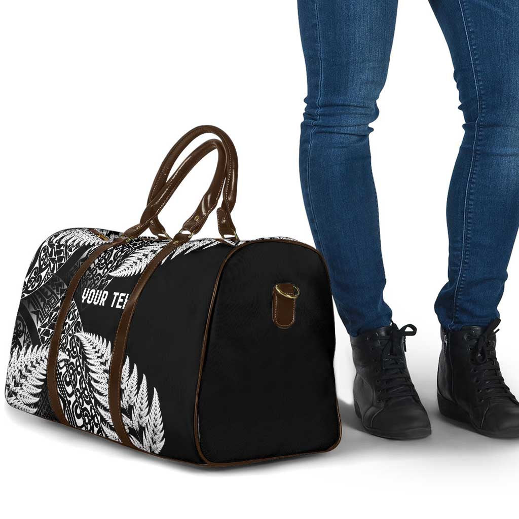 New Zealand Rugby Pacific Personalised Travel Bag All Black Maori Pasifika Fern Pattern - Aussie Hoodie
