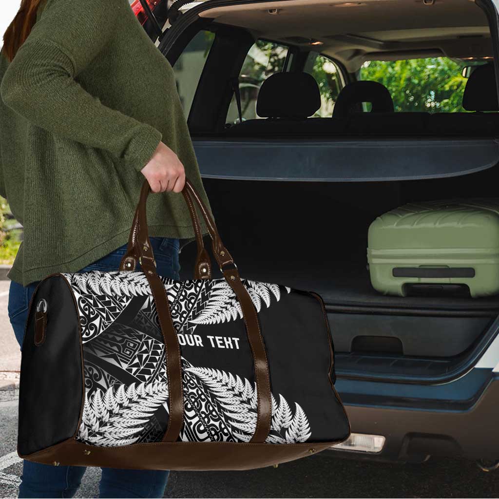 New Zealand Rugby Pacific Personalised Travel Bag All Black Maori Pasifika Fern Pattern - Aussie Hoodie