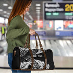 New Zealand Rugby Pacific Personalised Travel Bag All Black Maori Pasifika Fern Pattern - Aussie Hoodie