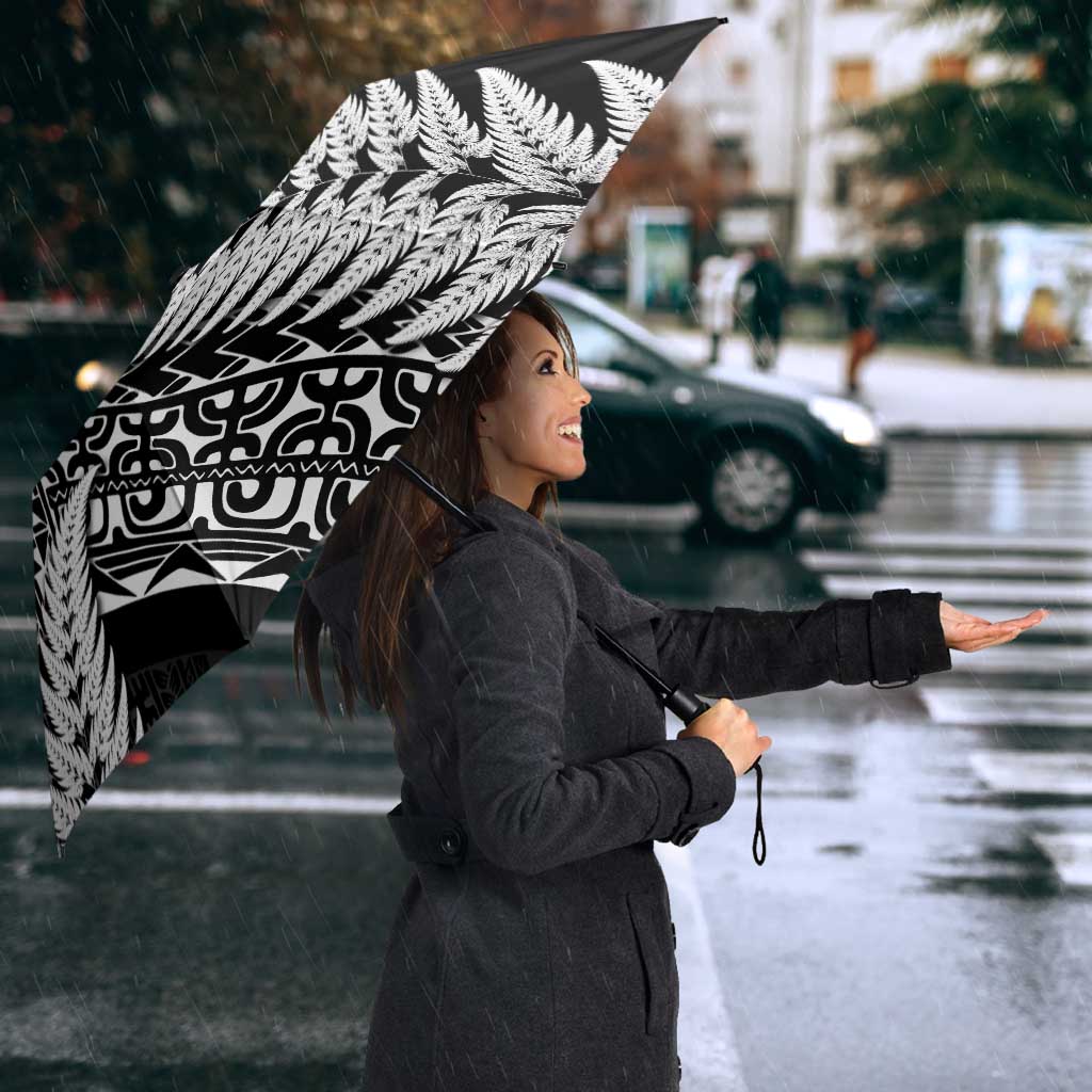 New Zealand Rugby Pacific Personalised Umbrella All Black Maori Pasifika Fern Pattern - Aussie Hoodie