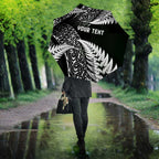 New Zealand Rugby Pacific Personalised Umbrella All Black Maori Pasifika Fern Pattern - Aussie Hoodie
