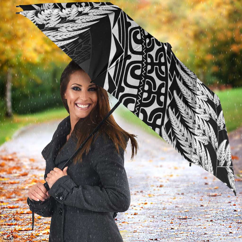 New Zealand Rugby Pacific Personalised Umbrella All Black Maori Pasifika Fern Pattern - Aussie Hoodie