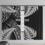 New Zealand Rugby Pacific Personalised Window Curtain All Black Maori Pasifika Fern Pattern
