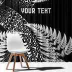 New Zealand Rugby Pacific Personalised Window Curtain All Black Maori Pasifika Fern Pattern