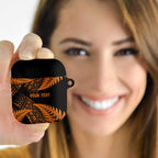 New Zealand Rugby Pacific Personalised AirPods Case All Gold Maori Pasifika Fern Pattern - Aussie Hoodie