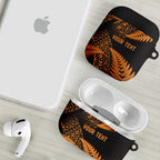 New Zealand Rugby Pacific Personalised AirPods Case All Gold Maori Pasifika Fern Pattern - Aussie Hoodie
