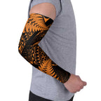 New Zealand Rugby Pacific Personalised Arm Sleeves All Gold Maori Pasifika Fern Pattern - Aussie Hoodie