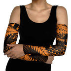 New Zealand Rugby Pacific Personalised Arm Sleeves All Gold Maori Pasifika Fern Pattern - Aussie Hoodie