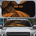 New Zealand Rugby Pacific Personalised Auto Sun Shade All Gold Maori Pasifika Fern Pattern - Aussie Hoodie