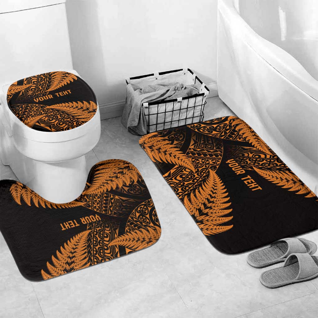New Zealand Rugby Pacific Personalised Bathroom Set All Gold Maori Pasifika Fern Pattern - Aussie Hoodie